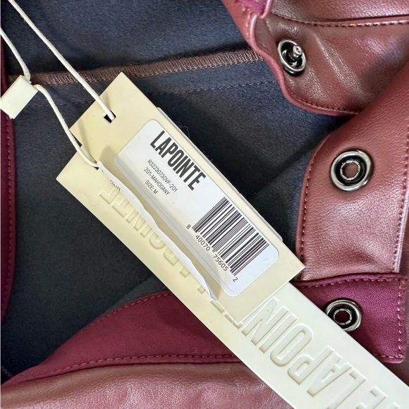 Lapointe Dress Womens Medium Sally Maroon Faux Vegan Leather Mini New - Picture 6 of 11